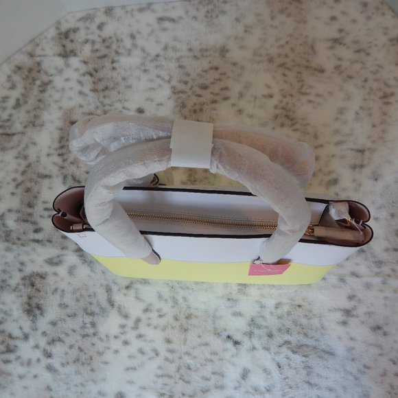 Kate Spade Eva Medium Leather Satchel Yellow NWT - Picture 7 of 11